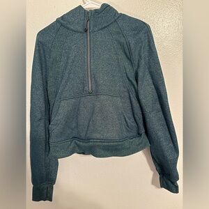 lululemon Storm Teal Spark Half Zip Hooded Scuba - size M/L